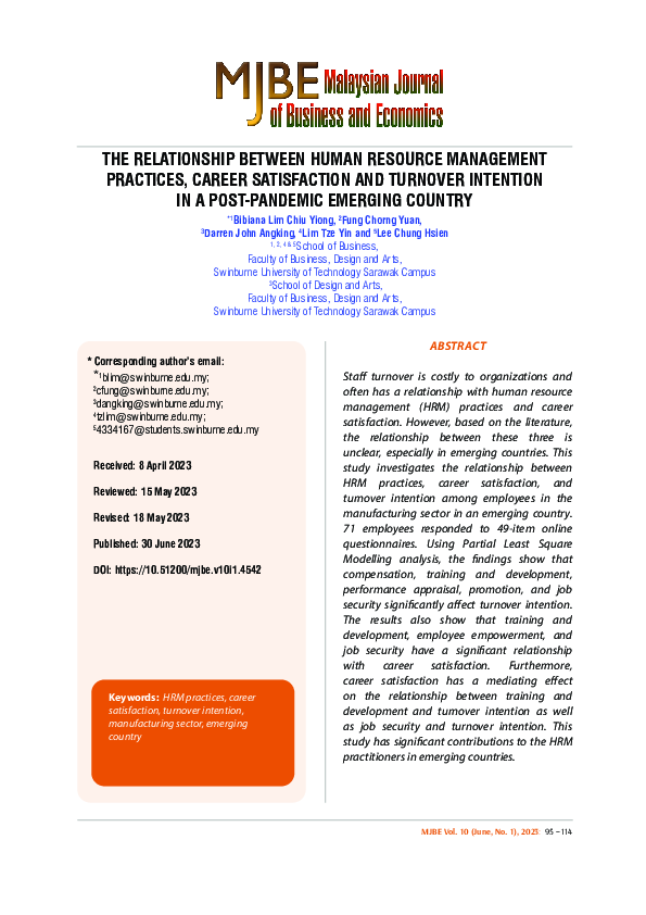 (PDF) The Relationship Between Human Resource Management Practices ...