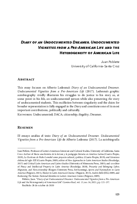 (PDF) Diary of an undocumented dreamer. Undocumented vignettes from a ...