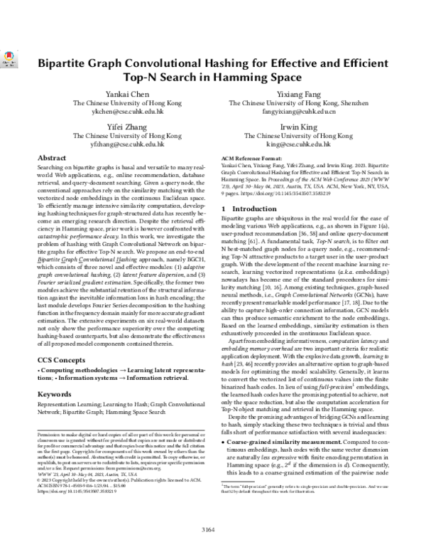 (PDF) Bipartite Graph Convolutional Hashing for Effective and Efficient ...