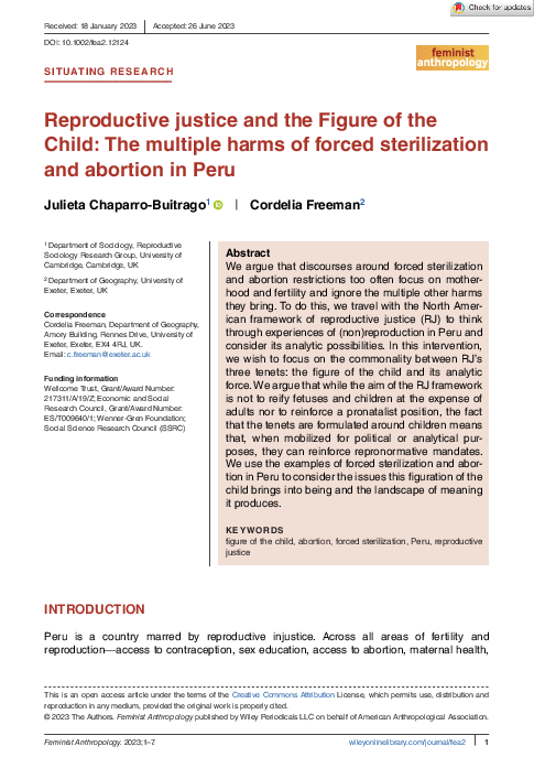 (PDF) Reproductive justice and the Figure of the Child: The multiple ...