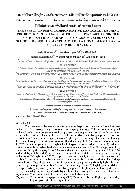 (PDF) The Effects of Communicative Language Teaching Instruction ...
