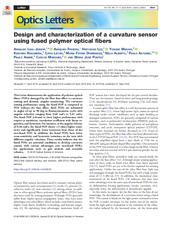 (PDF) Design and characterization of curvature sensors based on plastic ...
