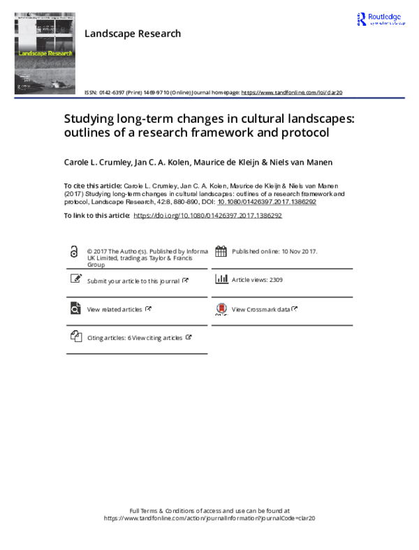 (PDF) Studying long-term changes in cultural landscapes: outlines of a ...