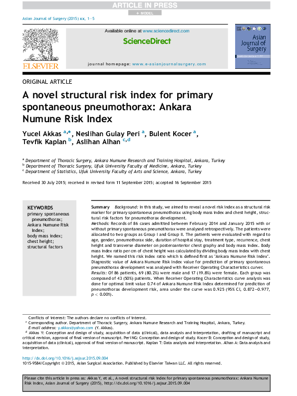 (PDF) A novel structural risk index for primary spontaneous ...