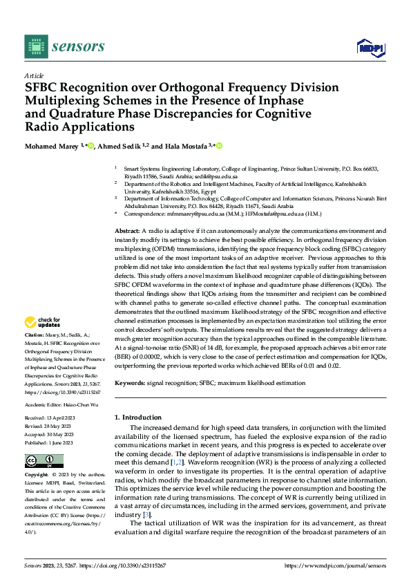 (PDF) SFBC Recognition over Orthogonal Frequency Division Multiplexing ...