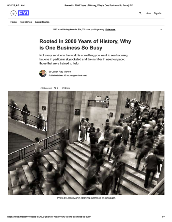 (PDF) Rooted in 2000 Years of History, Why is One Business So Busy?