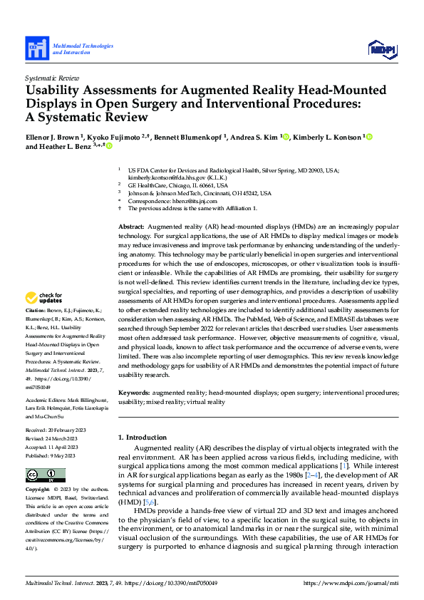 (PDF) Usability Assessments for Augmented Reality Head-Mounted Displays ...
