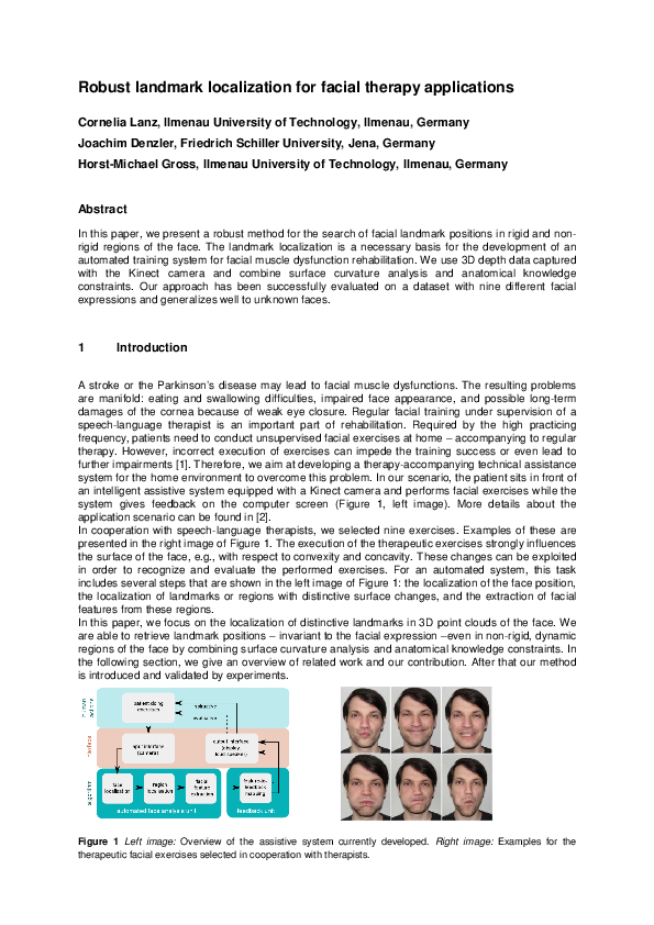 (PDF) Robust landmark localization for facial therapy applications