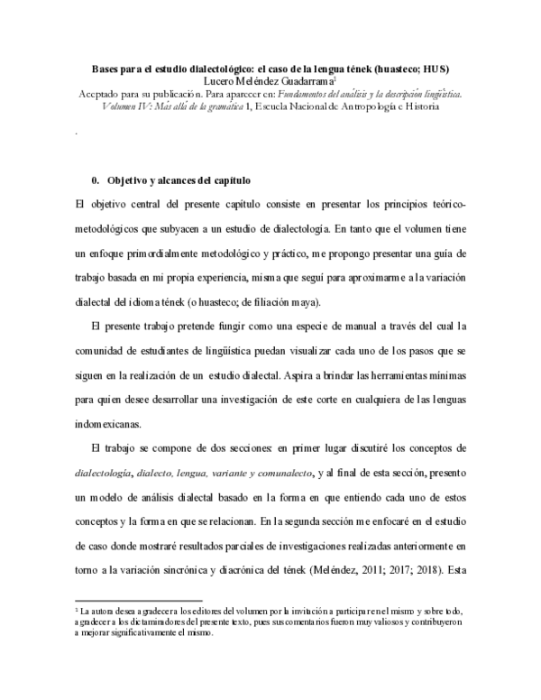 (PDF) Bases para el estudio dialectológico: el caso de la lengua tének ...