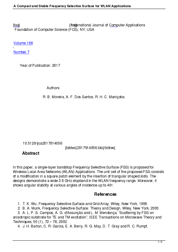 (PDF) A Compact and Stable Frequency Selective Surface for WLAN ...
