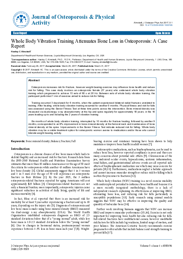 Fresh Look at Pdf Whole Body Vibration Training Attenuates Bone Loss In