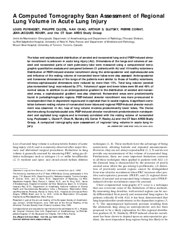 (PDF) A Computed Tomography Scan Assessment of Regional Lung Volume in ...