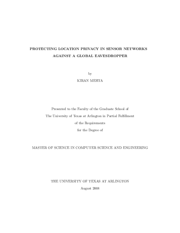 (PDF) Protecting Location Privacy in Sensor Networks against a Global ...