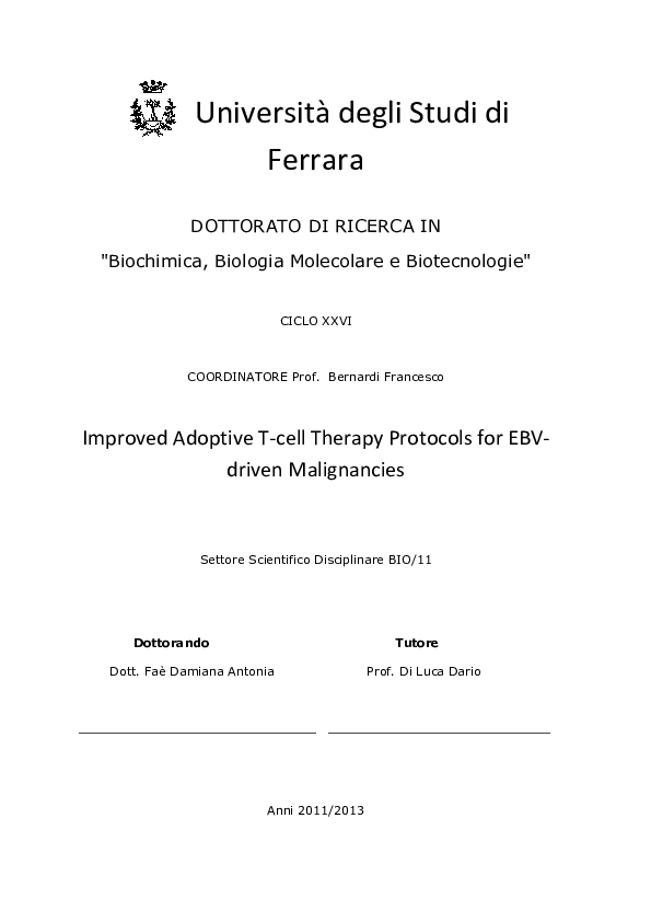 (PDF) Improved Adoptive T cell Therapy Protocols for EBV-driven ...