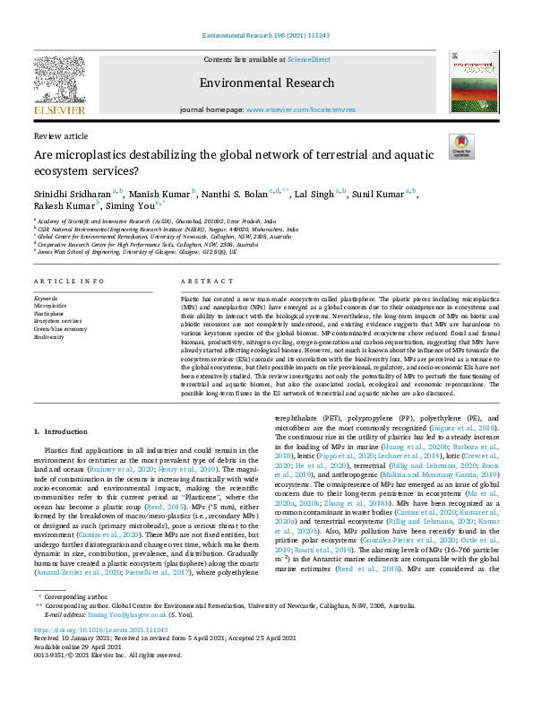 (PDF) Are microplastics destabilizing the global network of terrestrial ...