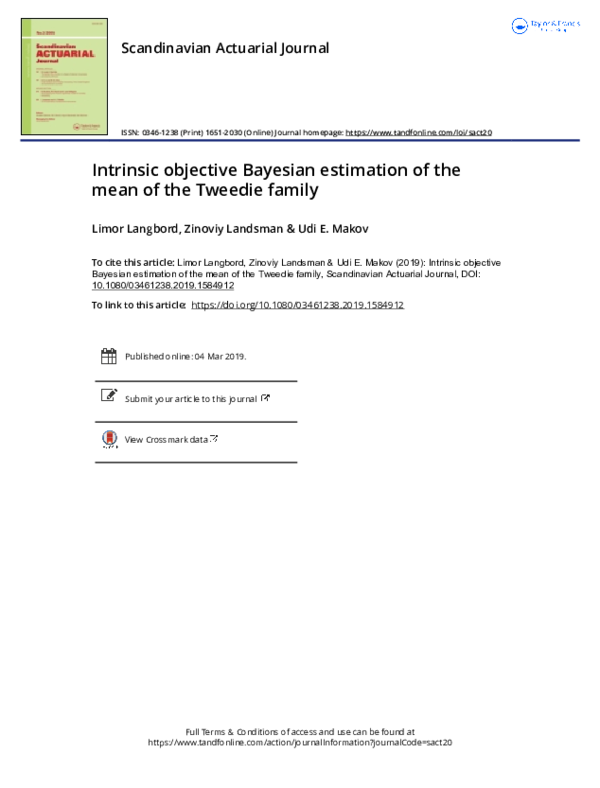 (PDF) Intrinsic objective Bayesian estimation of the mean of the ...