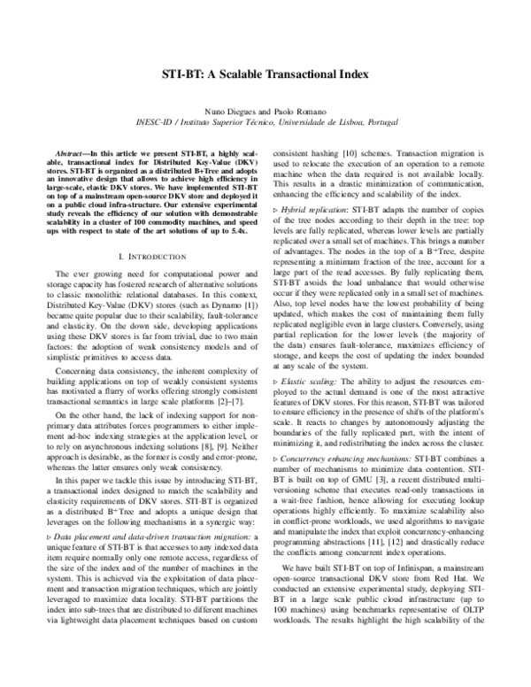 (PDF) STI-BT: A Scalable Transactional Index