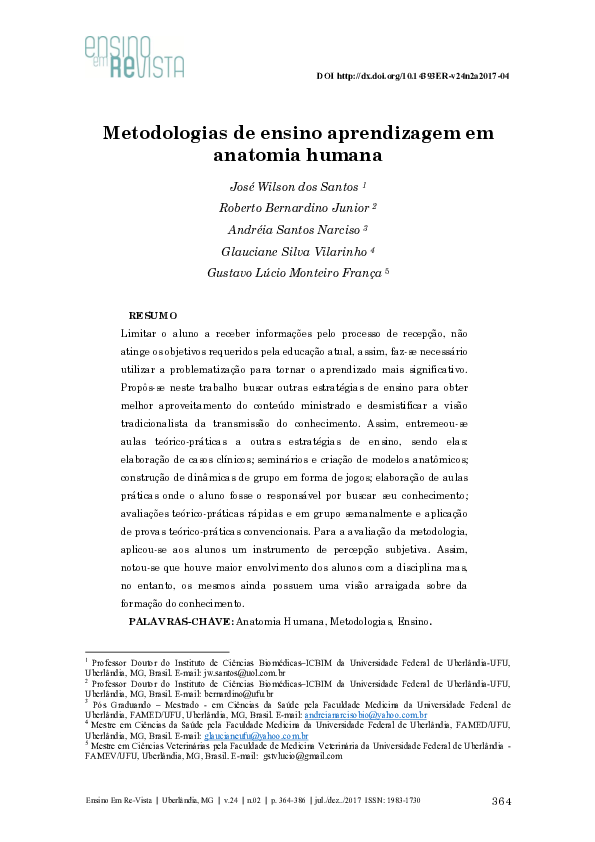  pdf metodologias de ensino aprendizagem em anatomia humana