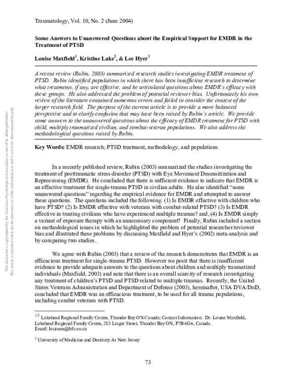 (PDF) Some Answers to Unanswered Questions about the Empirical Support ...