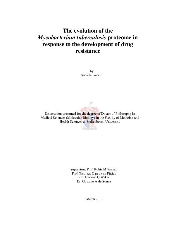 (PDF) The evolution of the Mycobacterium tuberculosis proteome in ...