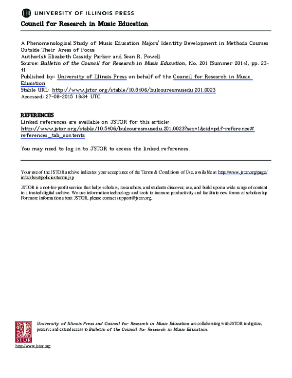 (PDF) A Phenomenological Study of Music Education Majors’ Identity ...