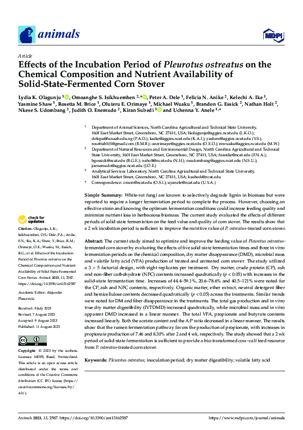 PDF) Effects of the Incubation Period of Pleurotus ostreatus