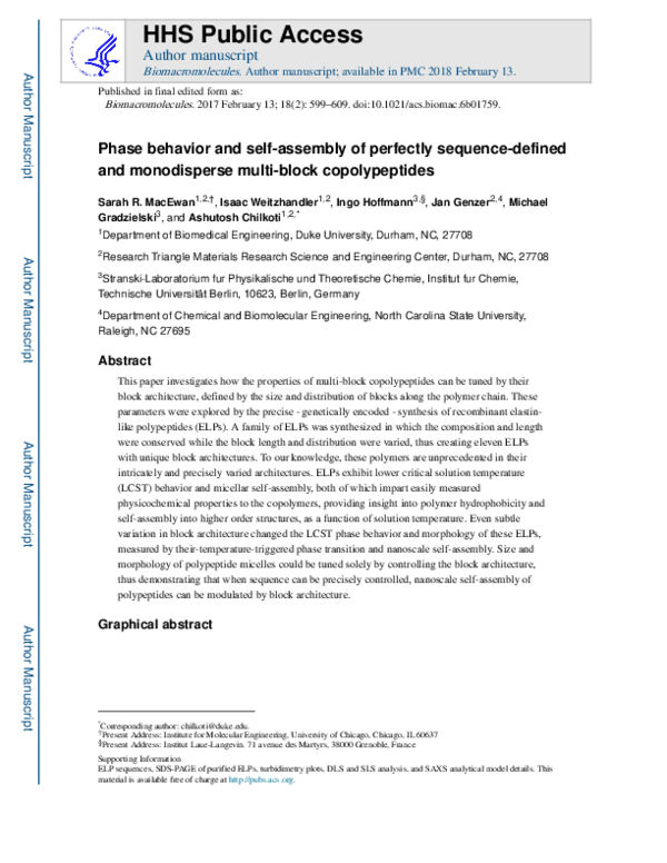 (PDF) Phase Behavior and Self-Assembly of Perfectly Sequence-Defined ...