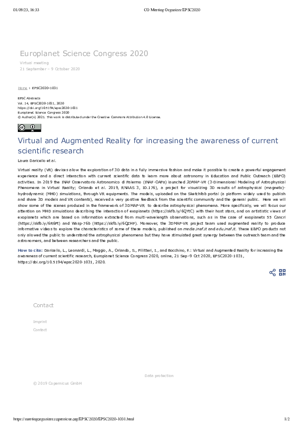 (PDF) Virtual and Augmented Reality for increasing the awareness of ...