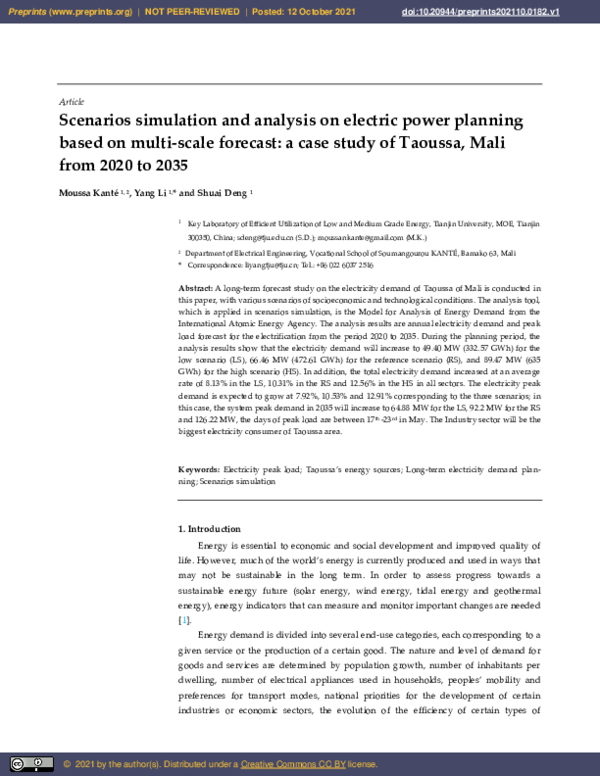 (PDF) Scenarios Simulation and Analysis on Electric Power Planning ...