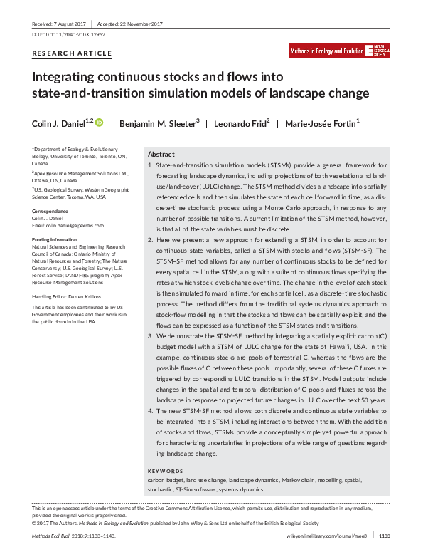 (PDF) Integrating continuous stocks and flows into state‐and‐transition ...