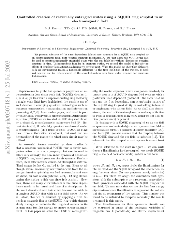 (PDF) The controlled creation of a maximally entangled state between a ...