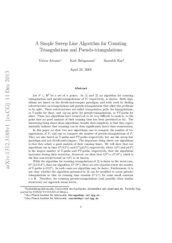 (PDF) A Simple Sweep Line Algorithm for Counting