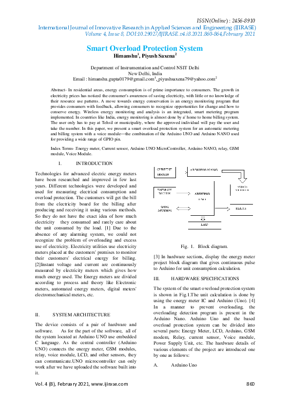 (PDF) Smart Overload Protection System