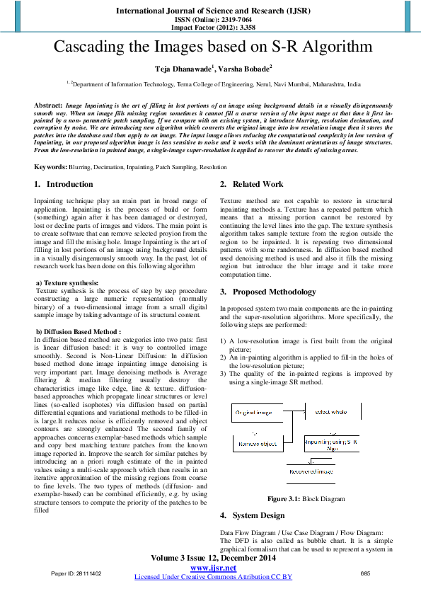 (PDF) Cascading the Images based on S-R Algorithm
