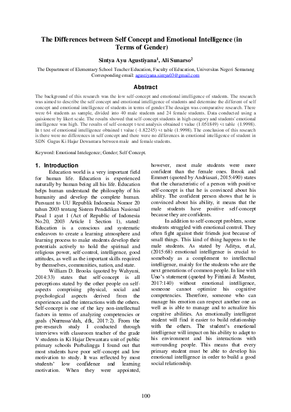 (PDF) The Differences between Self Concept and Emotional Intelligence ...
