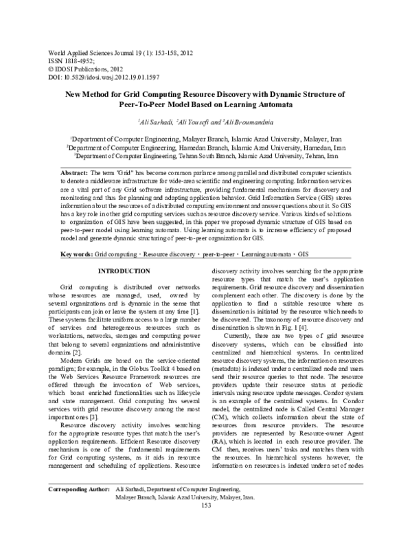 (PDF) New method for grid computing resource discovery with dynamic ...