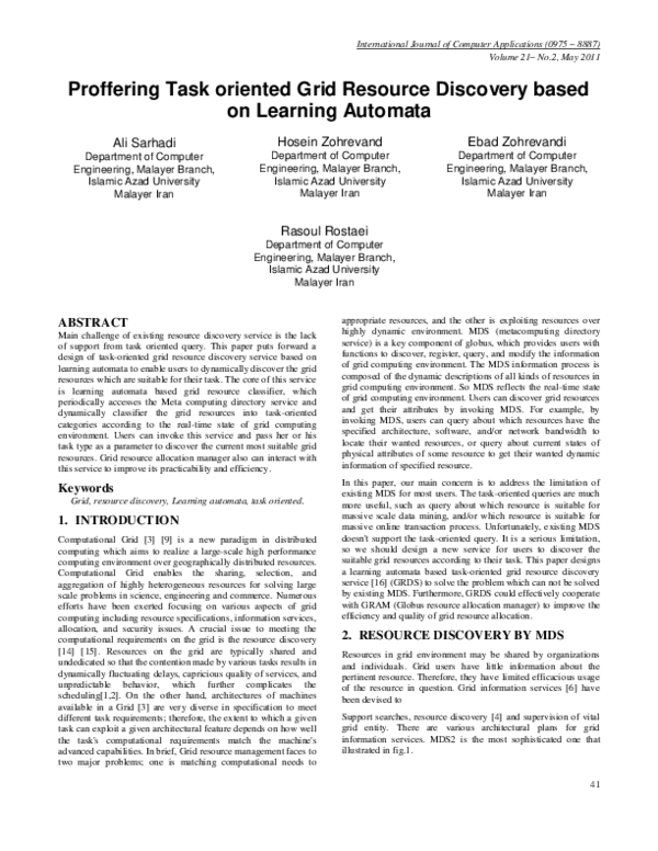 (PDF) Proffering Task oriented Grid Resource Discovery based on ...