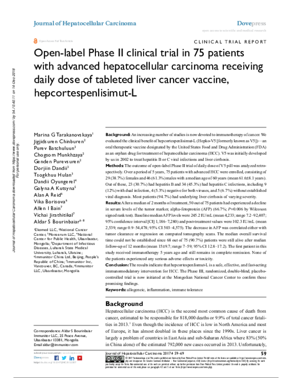 (PDF) Open-label Phase II clinical trial in 75 patients with advanced ...