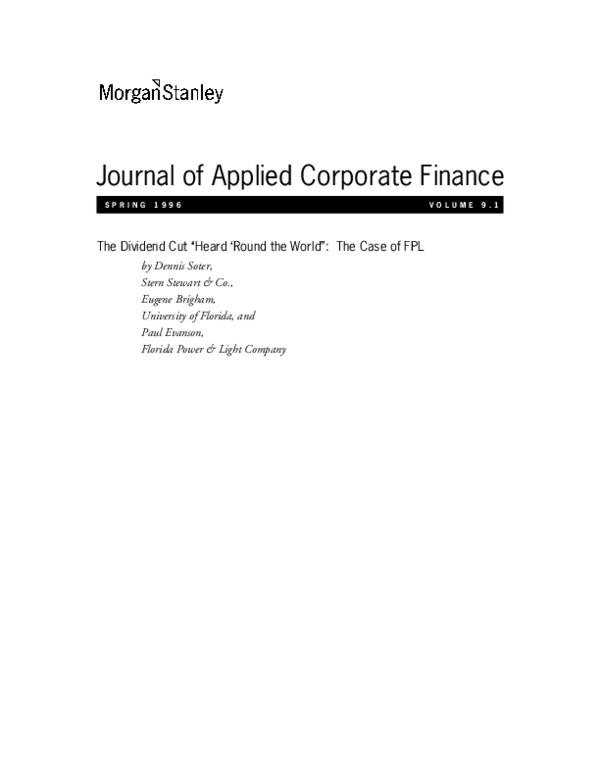 (PDF) The Dividend Cut 