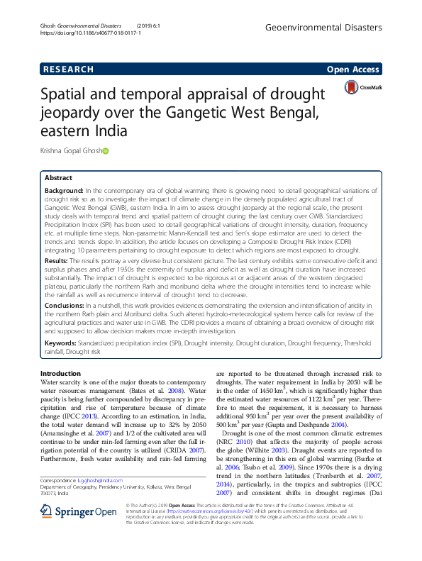 (PDF) Spatial and temporal appraisal of drought jeopardy over the ...