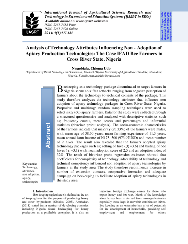 (PDF) Analysis of Technology Attributes Influencing Non - Adoption of ...
