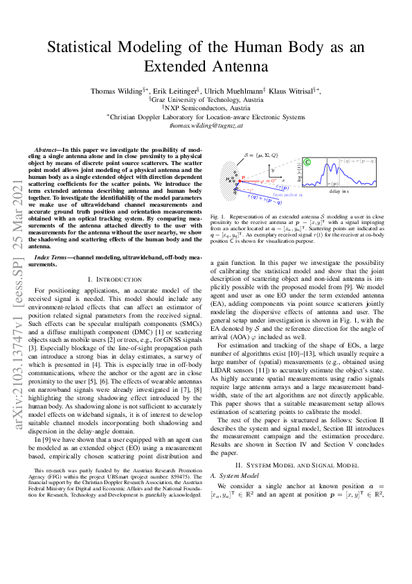 (PDF) Statistical Modeling of the Human Body as an Extended Antenna