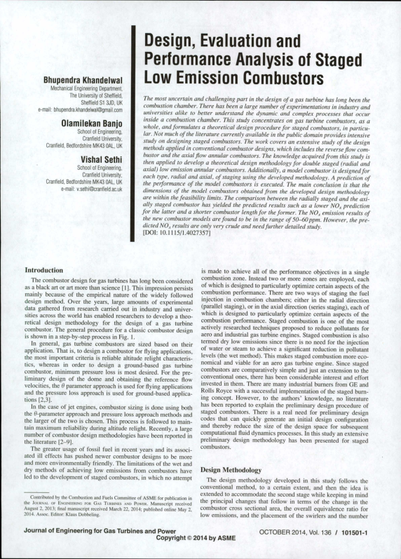 (PDF) Design, Evaluation and Performance Analysis of Staged Low ...