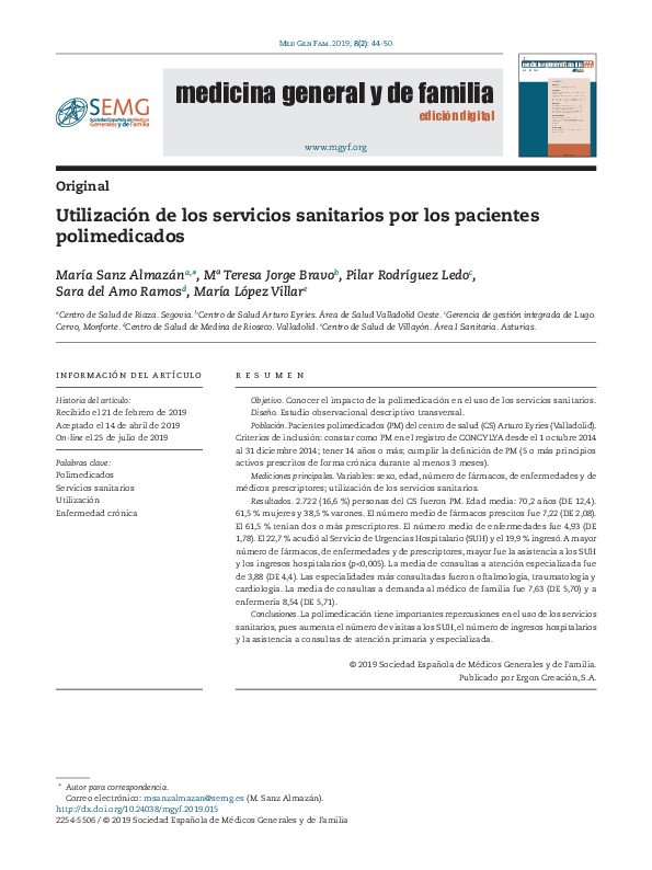 (PDF) Utilización de los servicios sanitarios por los pacientes ...