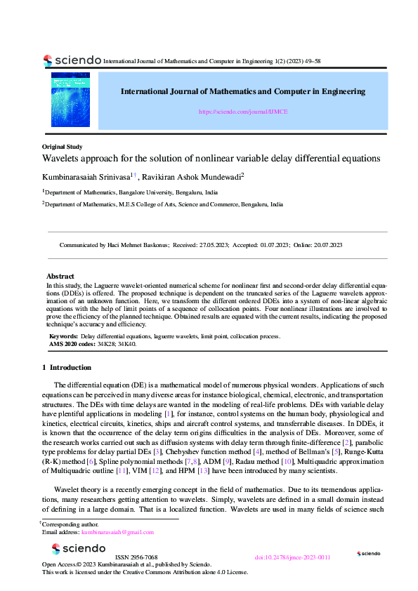 (PDF) Wavelets approach for the solution of nonlinear variable delay ...