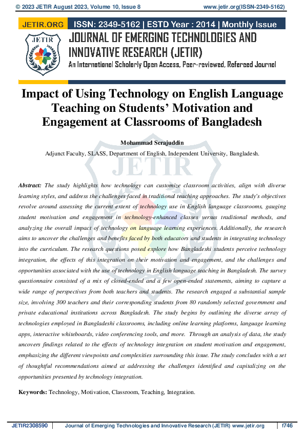 (PDF) Impact of Using Technology on English Language Teaching on ...
