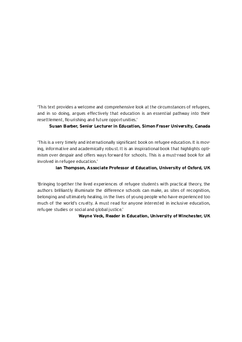 (PDF) Refugee Education