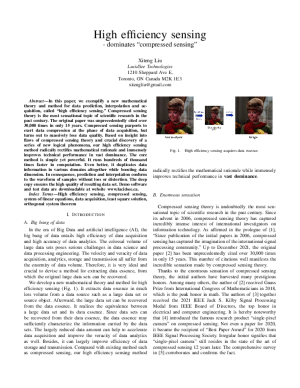 (PDF) High efficiency sensing - dominates 