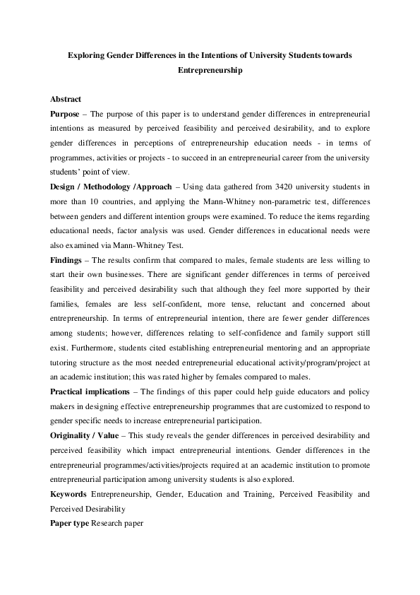 (PDF) Exploring gender differences in attitudes of university students ...