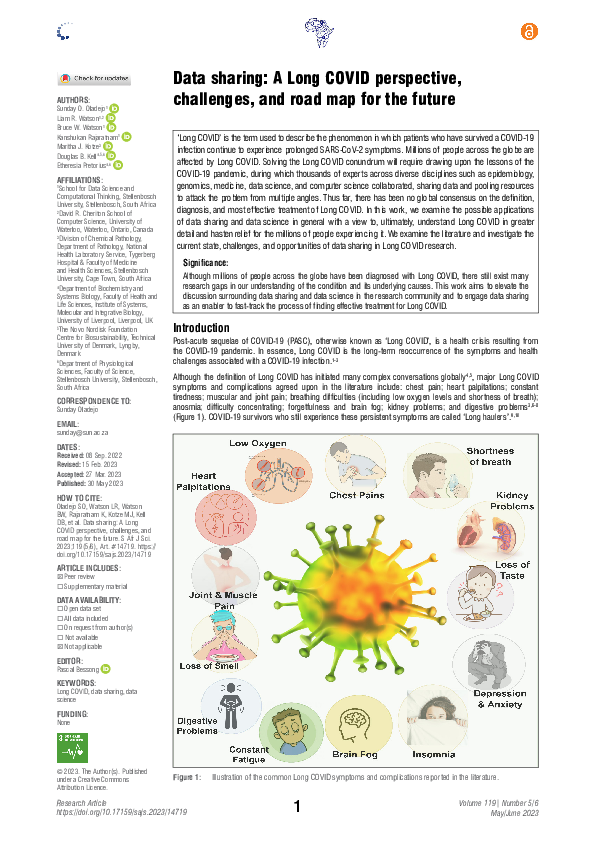 (PDF) Data sharing: A Long COVID perspective, challenges, and road map ...